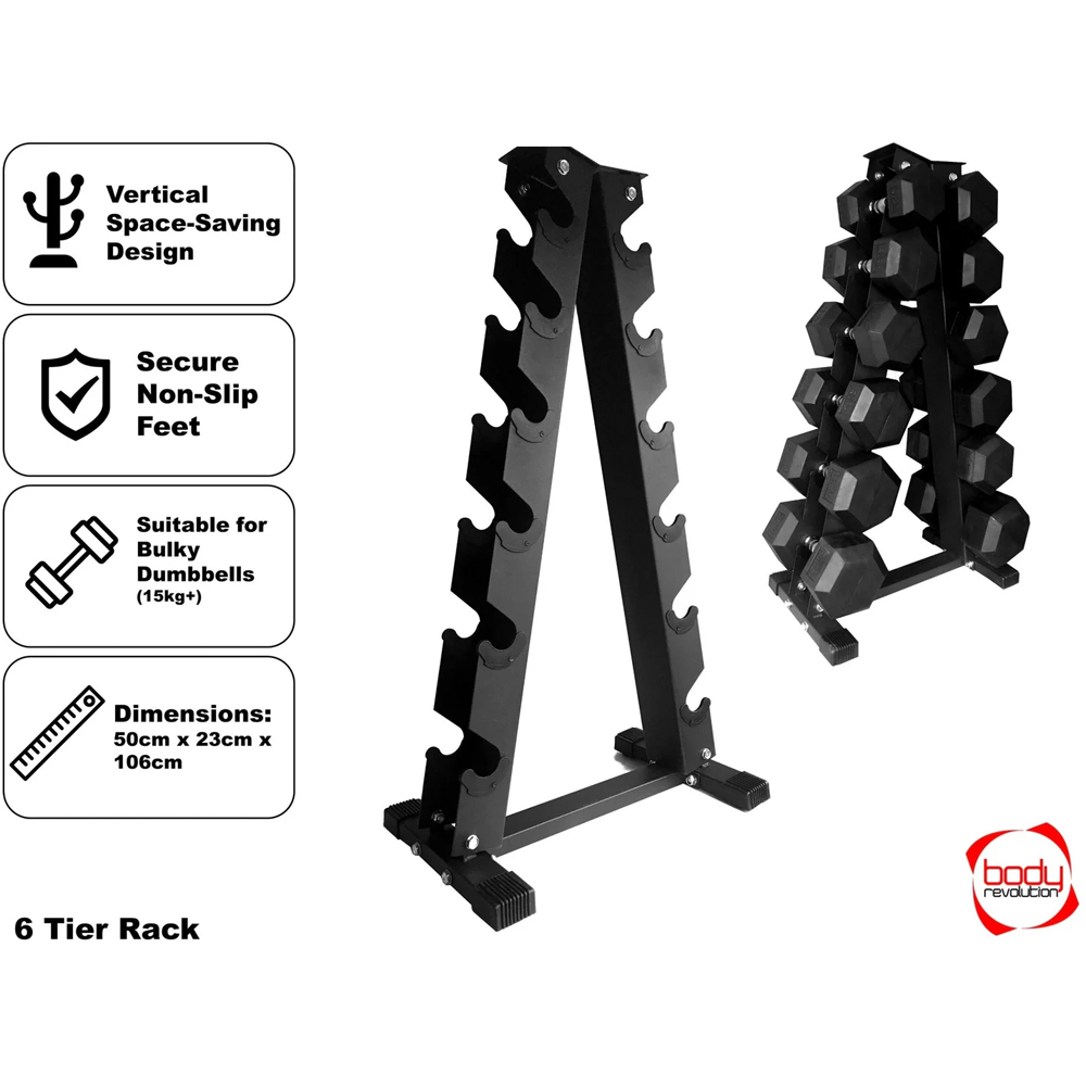 Body Revolution 6 Tier Dumbbell Weight Rack Image 2