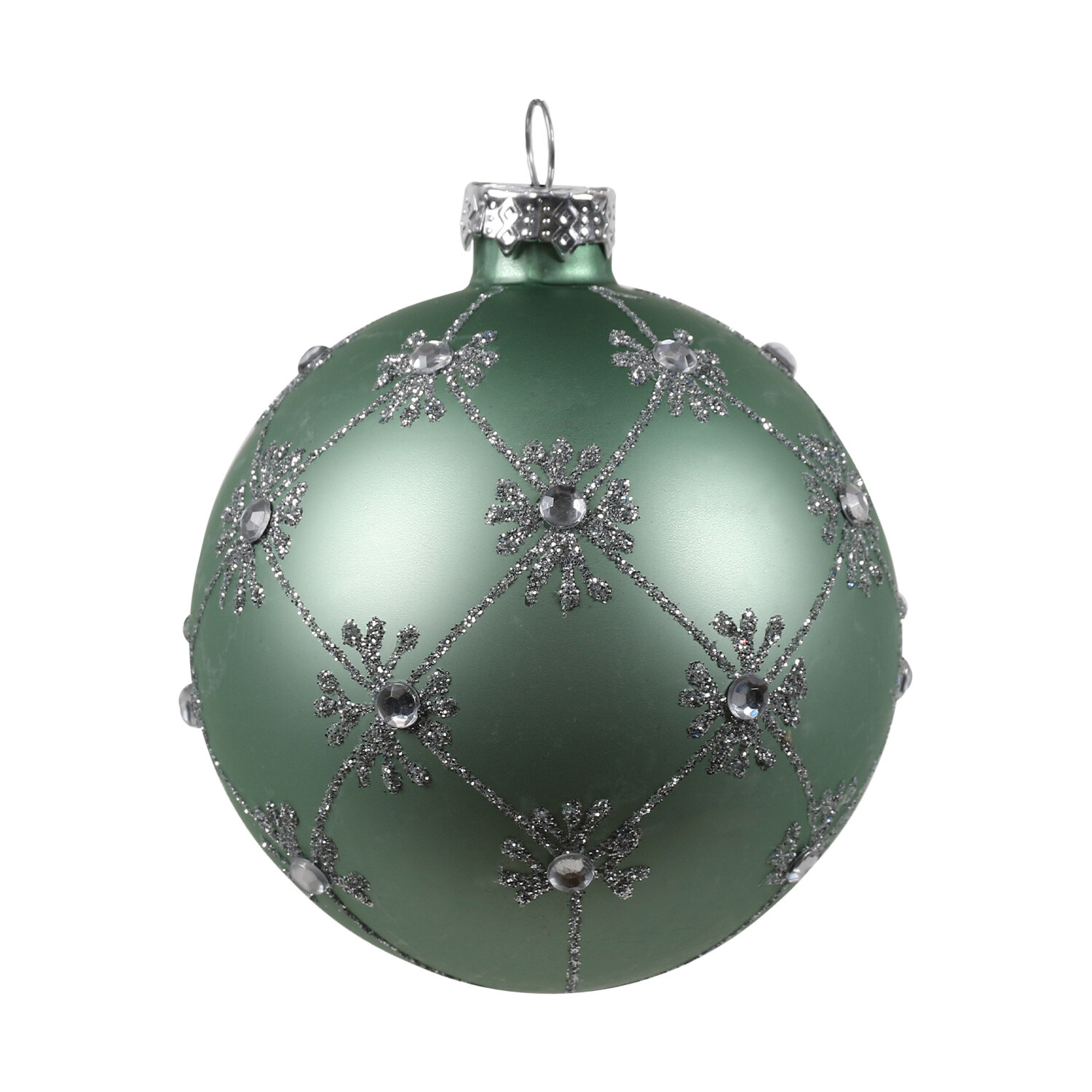 Sage Bauble with Glitter Design - Green Image