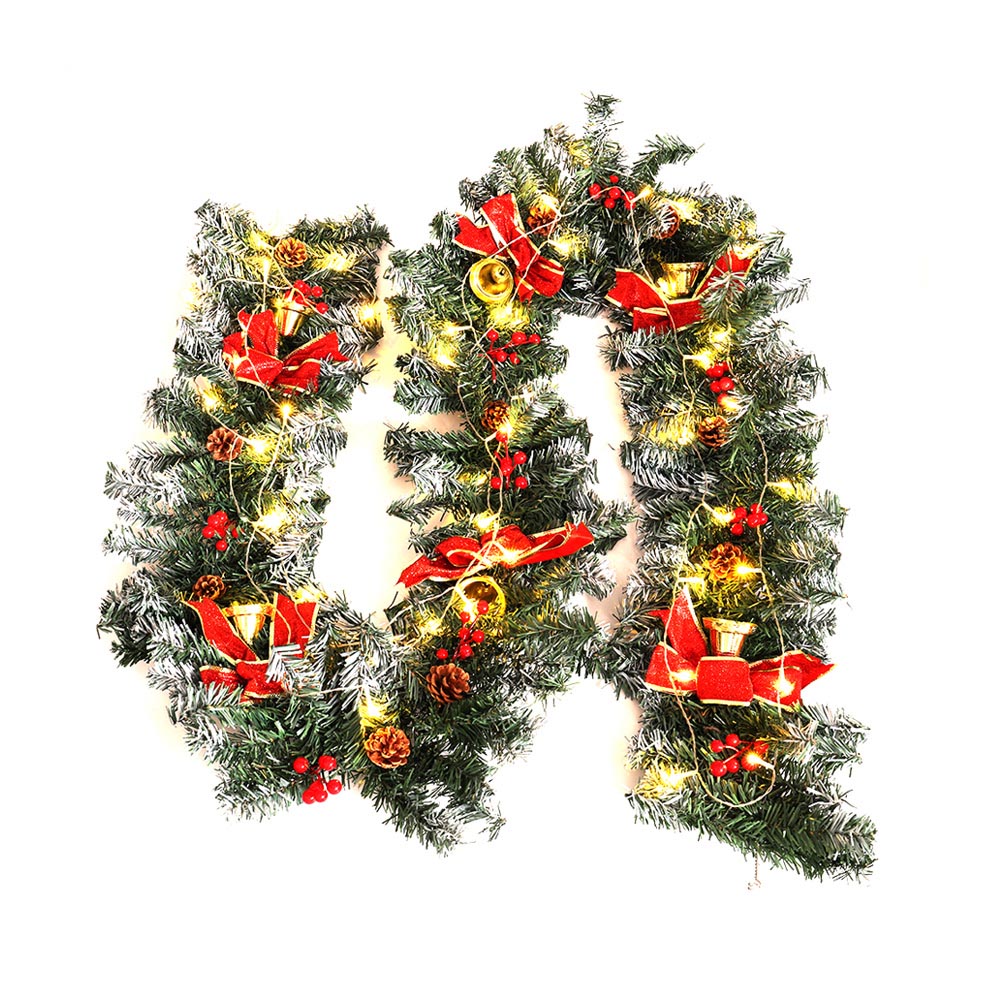 Living and Home Spruced Christmas Garland with Bowknots 270cm Image 3