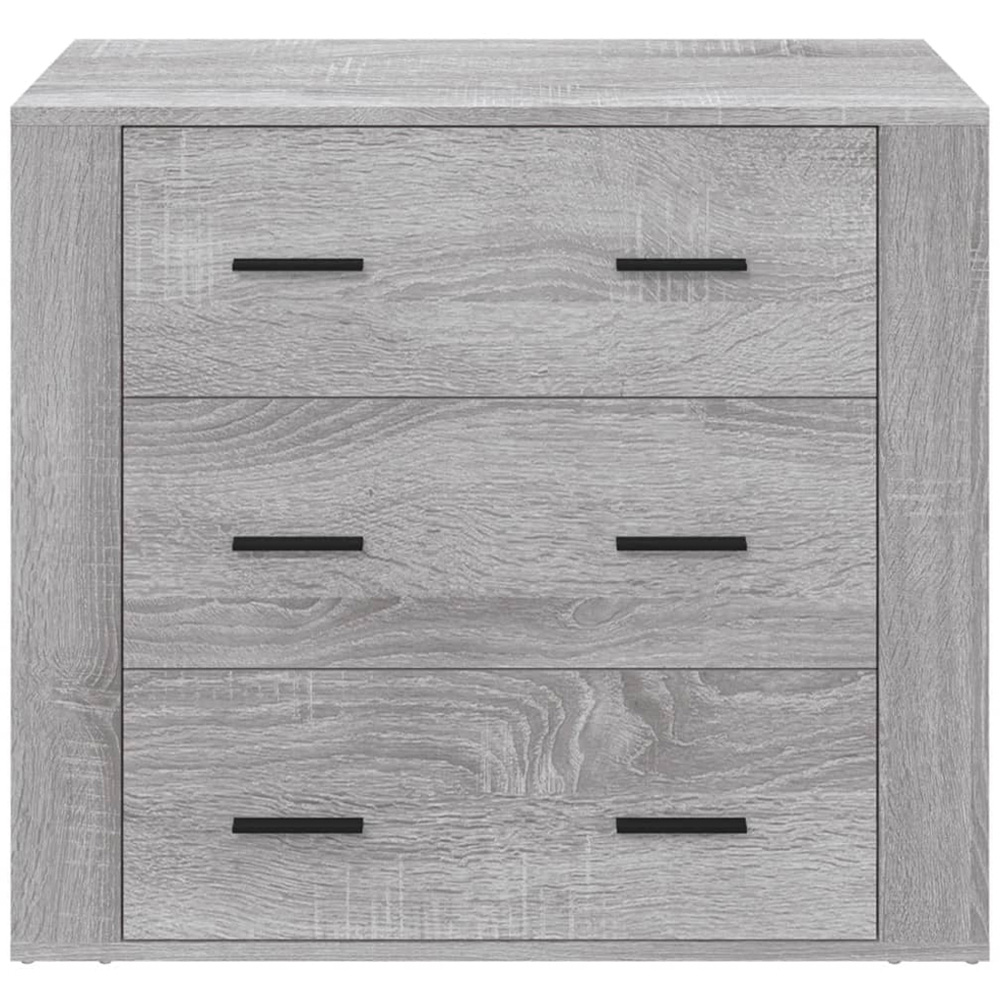 vidaXL 3 Drawer Grey Sonoma Sideboard Image 5