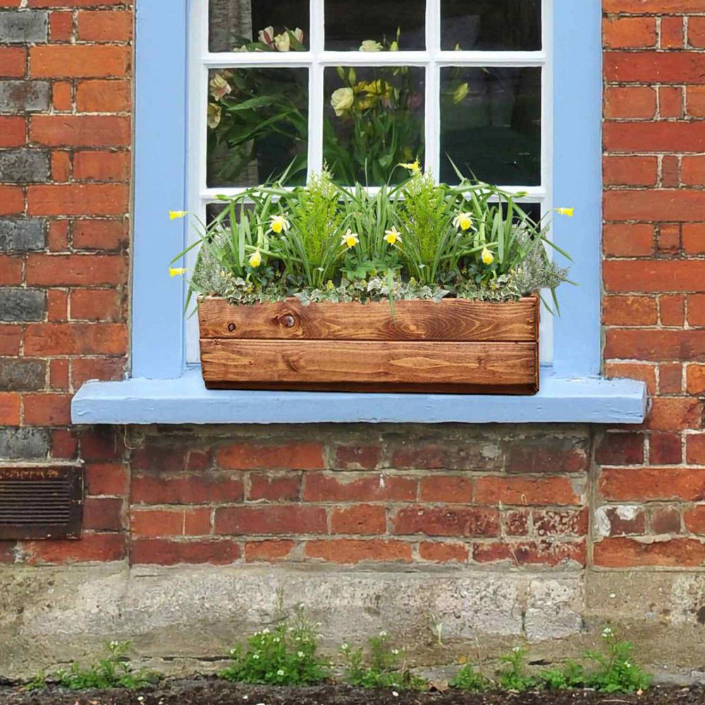 Lechuza Hortico Scandinavian Redwood Window Box Planter 51cm 3 Pack Image 4