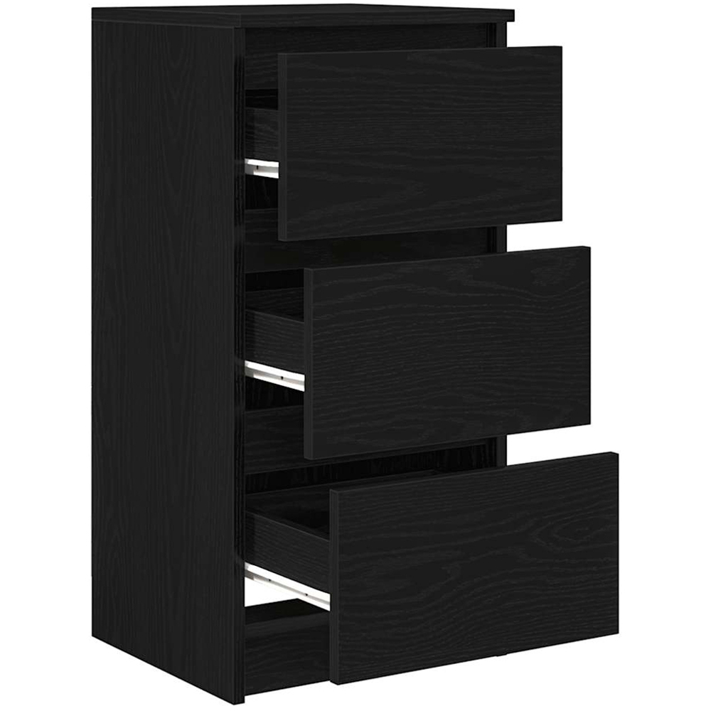 vidaXL 3 Drawer Black Oak Sideboard Image 5