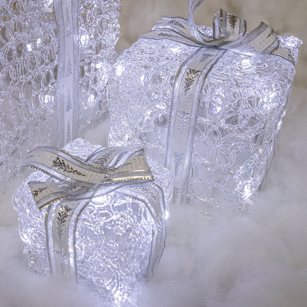 The Christmas Centre 59 LED Soft Acrylic Light-Up Parcel 3 Piece Image 5