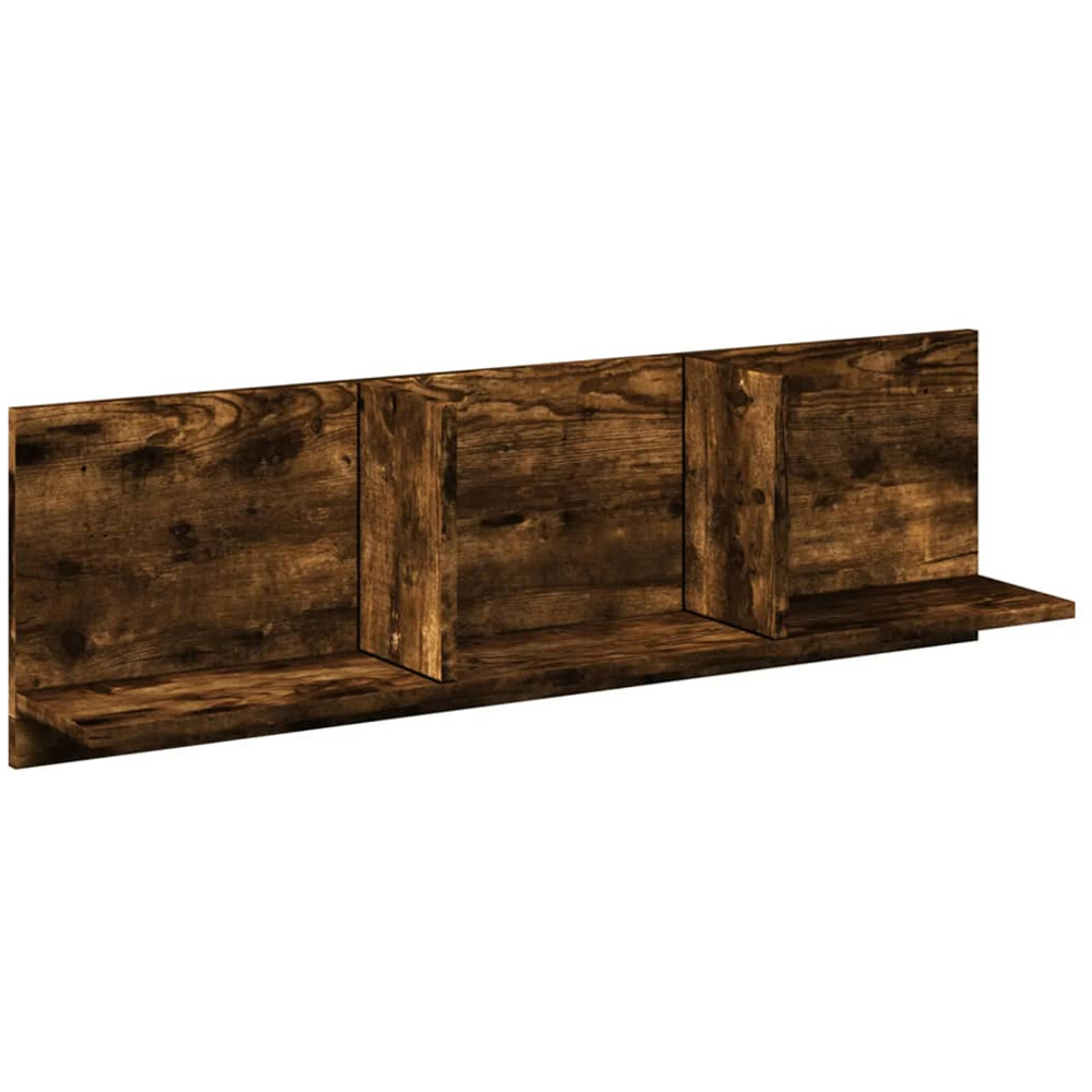 vidaXL 100 x 16.5 x 30cm Smoked Oak Wooden Wall Cabinet Image 2