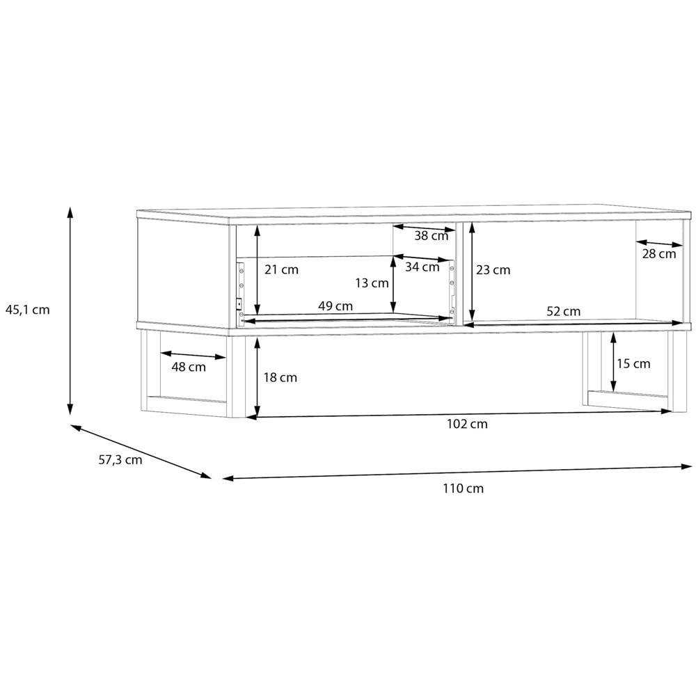 Florence Sali Single Drawer Single Shelf Light Grey Coffee Table Image 8