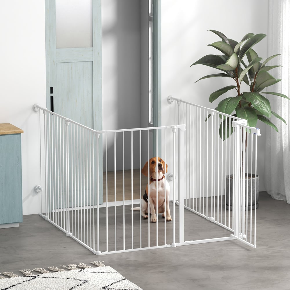 PawHut 6 Panel 2 in 1 Medium Dog Pet Playpen Image 2