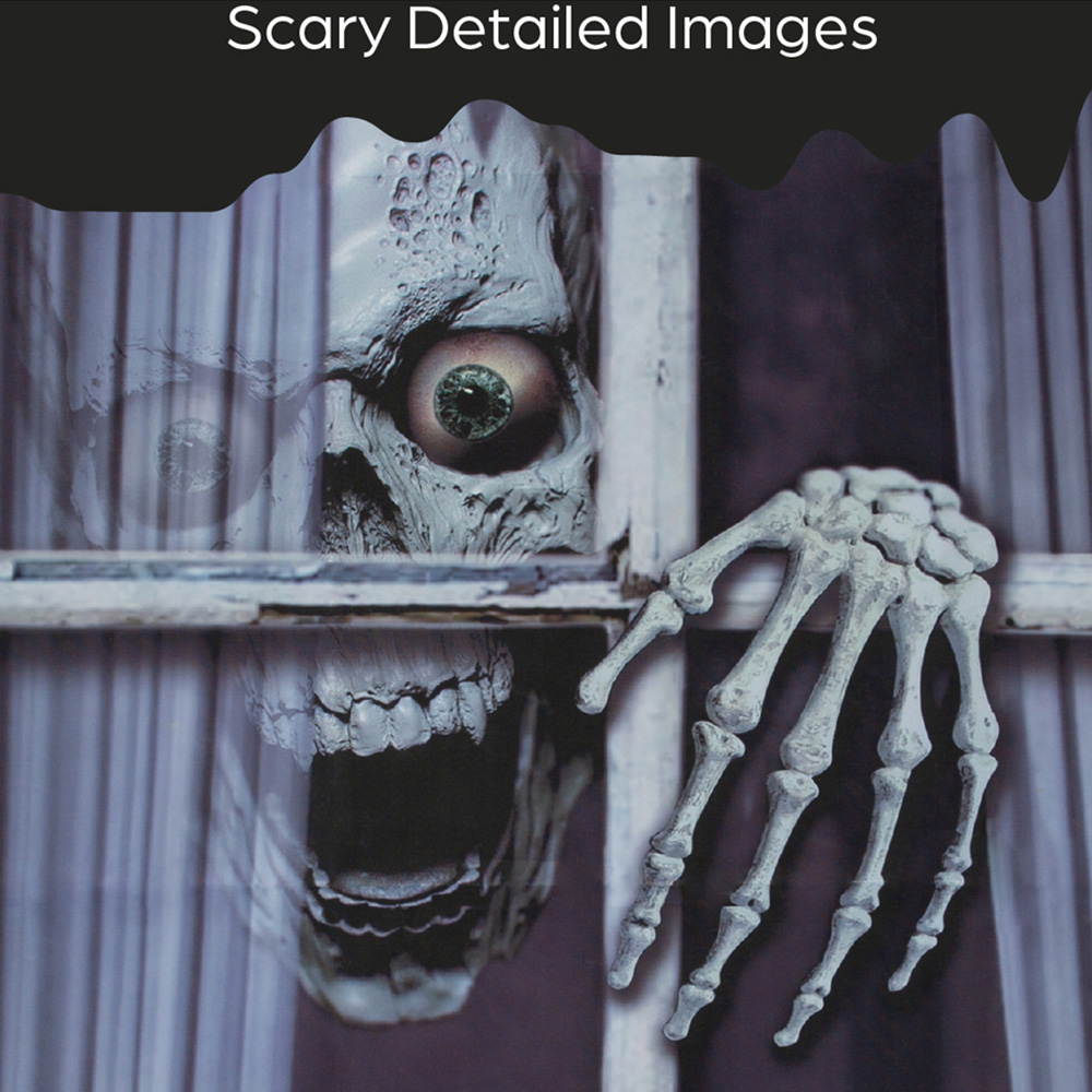 Benross Creepy Skeleton Halloween Window Backdrop 120cm Image 5