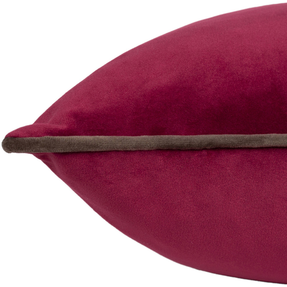 Paoletti Meridian Cranberry Mocha Velvet Cushion Image 3