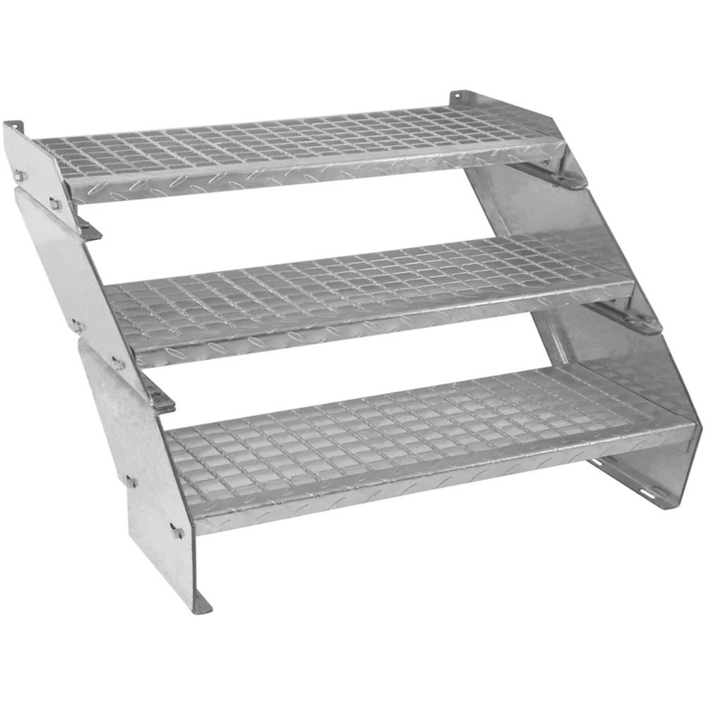 MonsterShop 3 Section Adjustable Galvanised Staircase 900mm Image 1