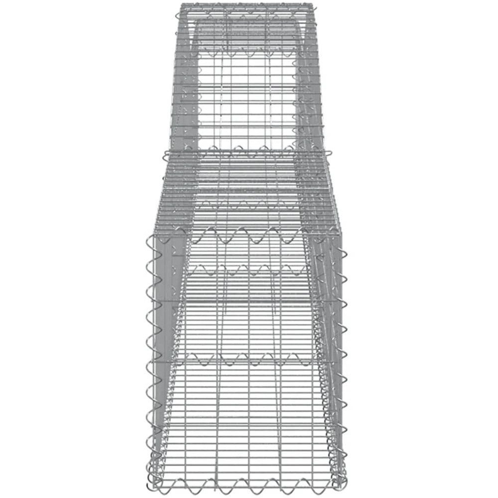 vidaXL Silver Galvanised Iron Arched Gabion Basket 40/60 x 30 x 400cm 9 Pack Image 3
