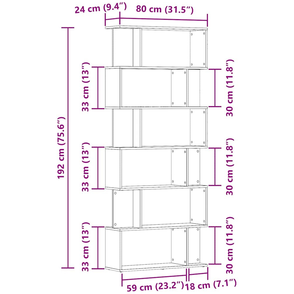 vidaXL 12 Shelf Old Wood Bookcase Image 9
