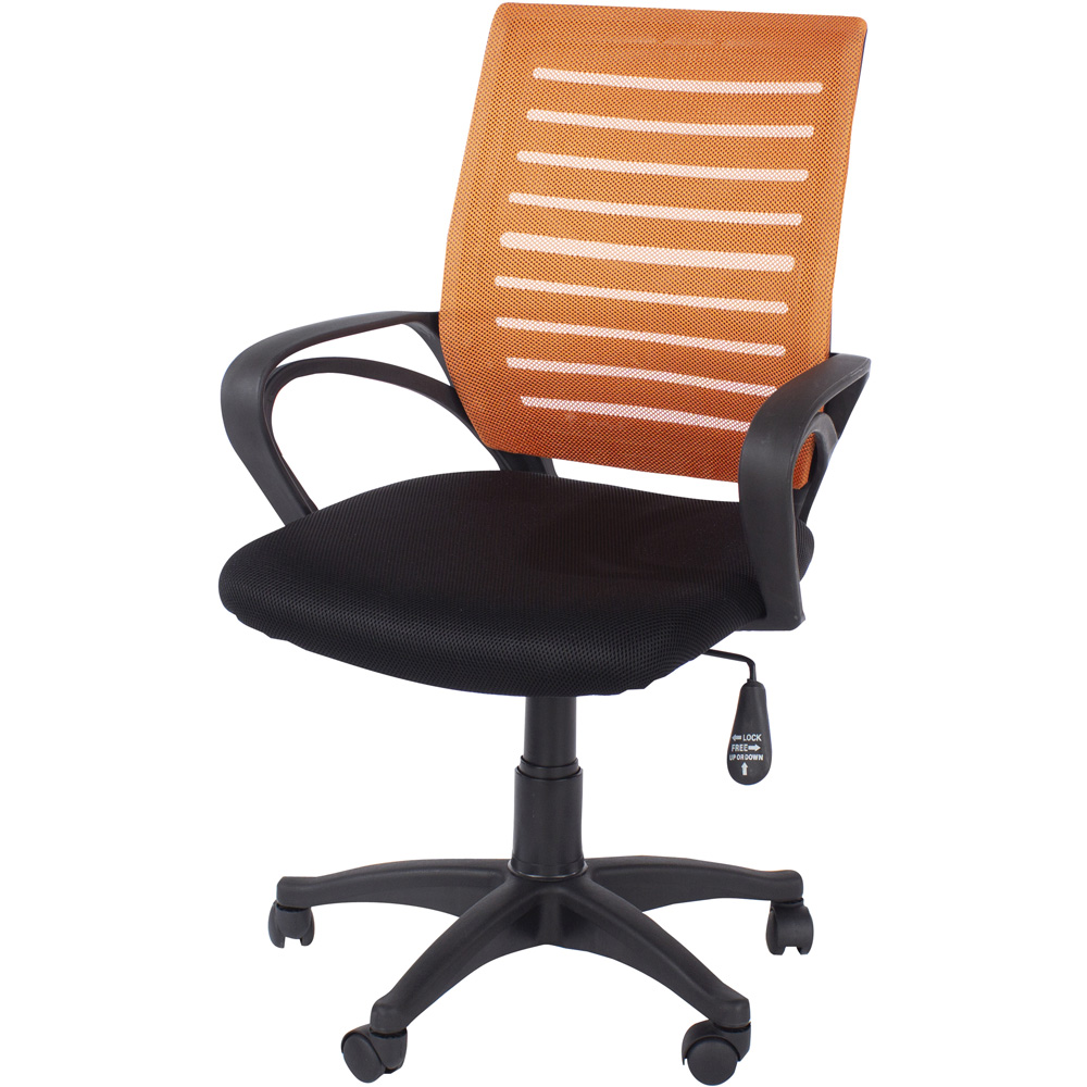 Loft Black and Orange Mesh Swivel Office Chair Image 3