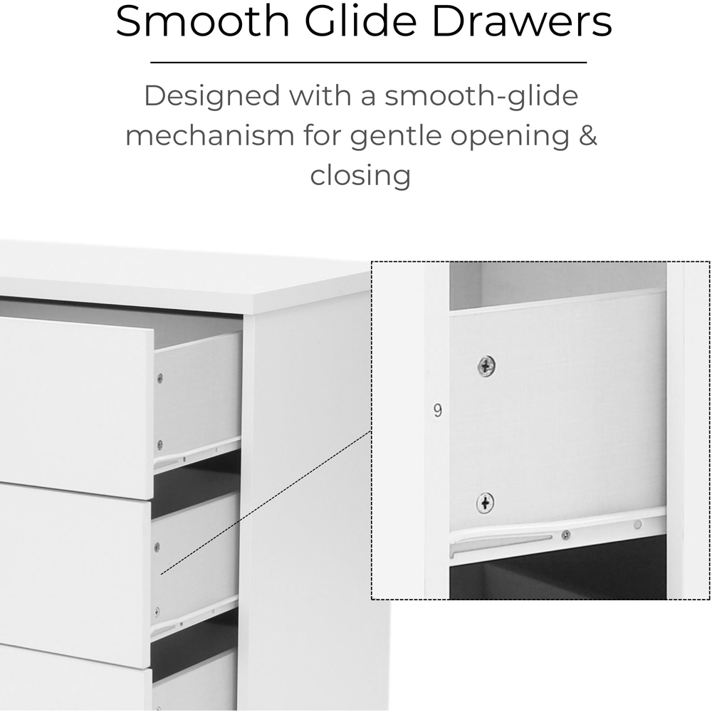 Core Products Erin 6 Drawer White Finish Double Wide Chest of Drawers Image 7