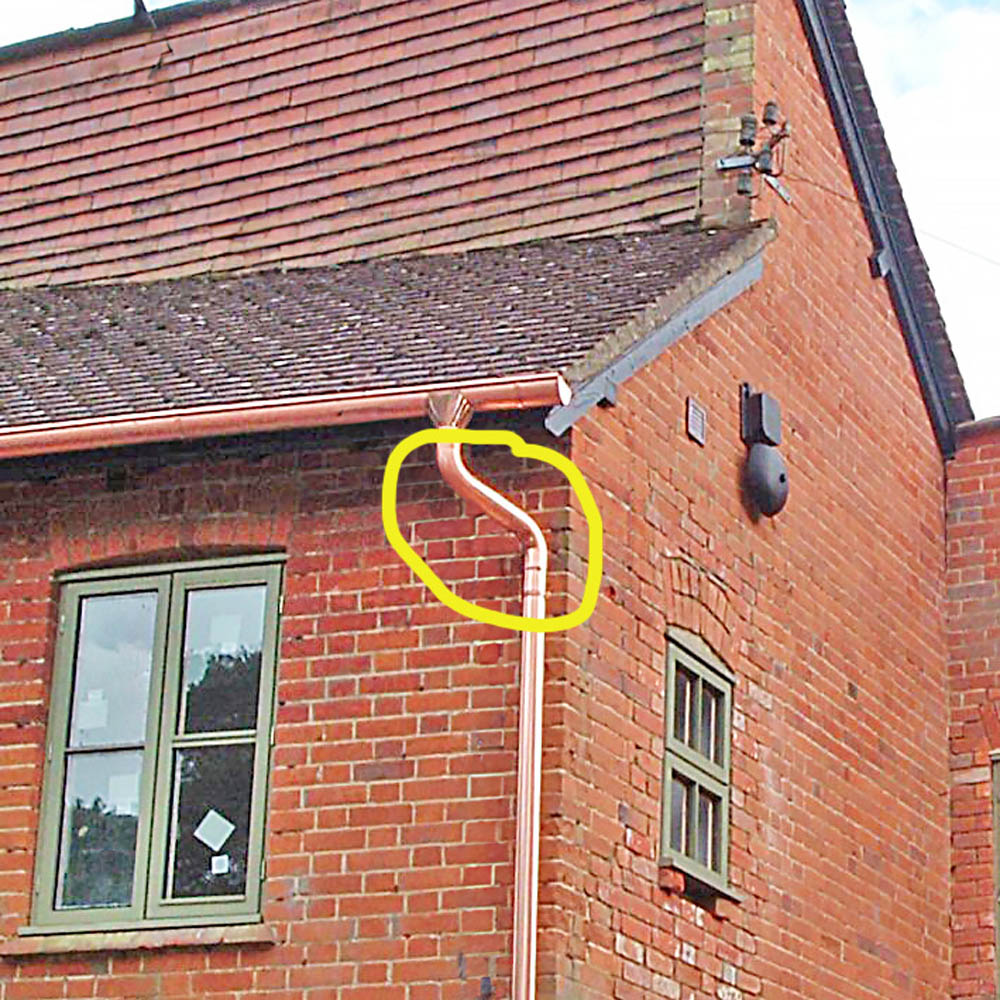 Metal Gutta Copper Downpipe Swan Neck Connector Image 2