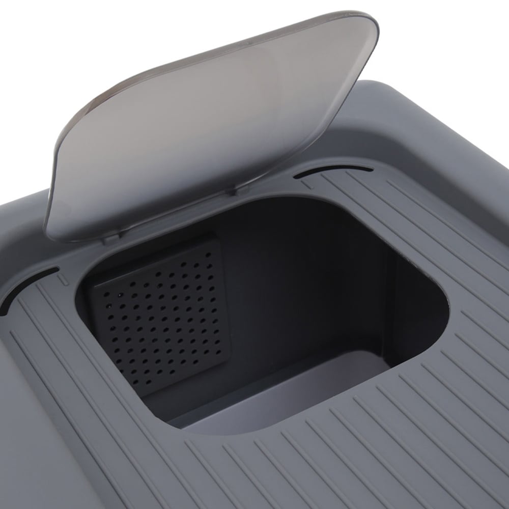 H&O Direct Grey Fully Enclosed Cat Toilet Litter Box 39 x 40 x 44cm Image 4