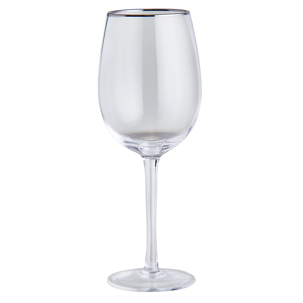 Wilko Silver Rim Wine Glasses 4 Pack Image 2