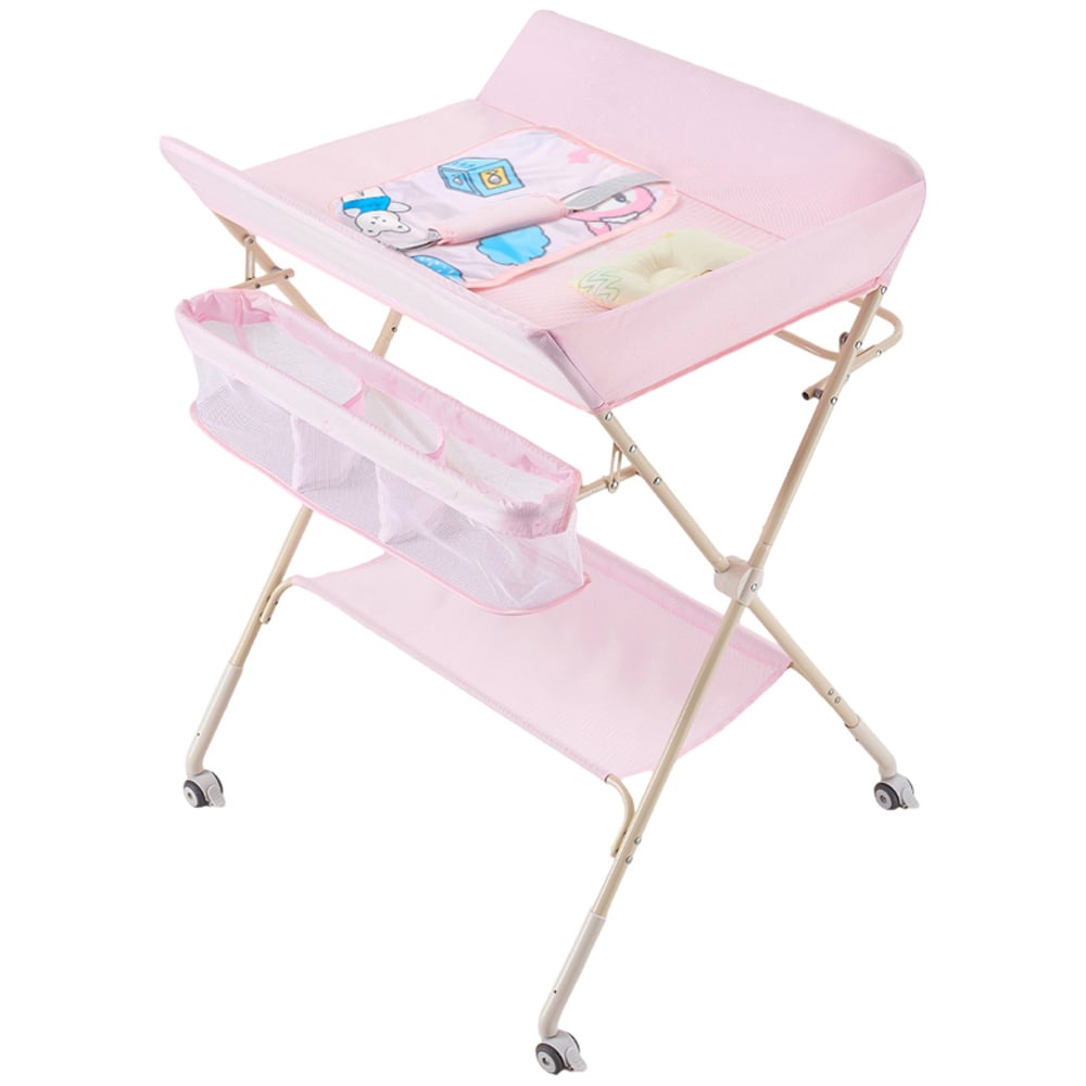 H&O Direct Folding Baby Diaper Changing Station with Wheels Image 2