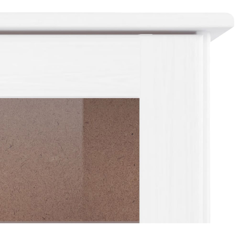 vidaXL 4 Door 4 Shelf White Solid Pine Wood Glass Display Cabinet Image 7