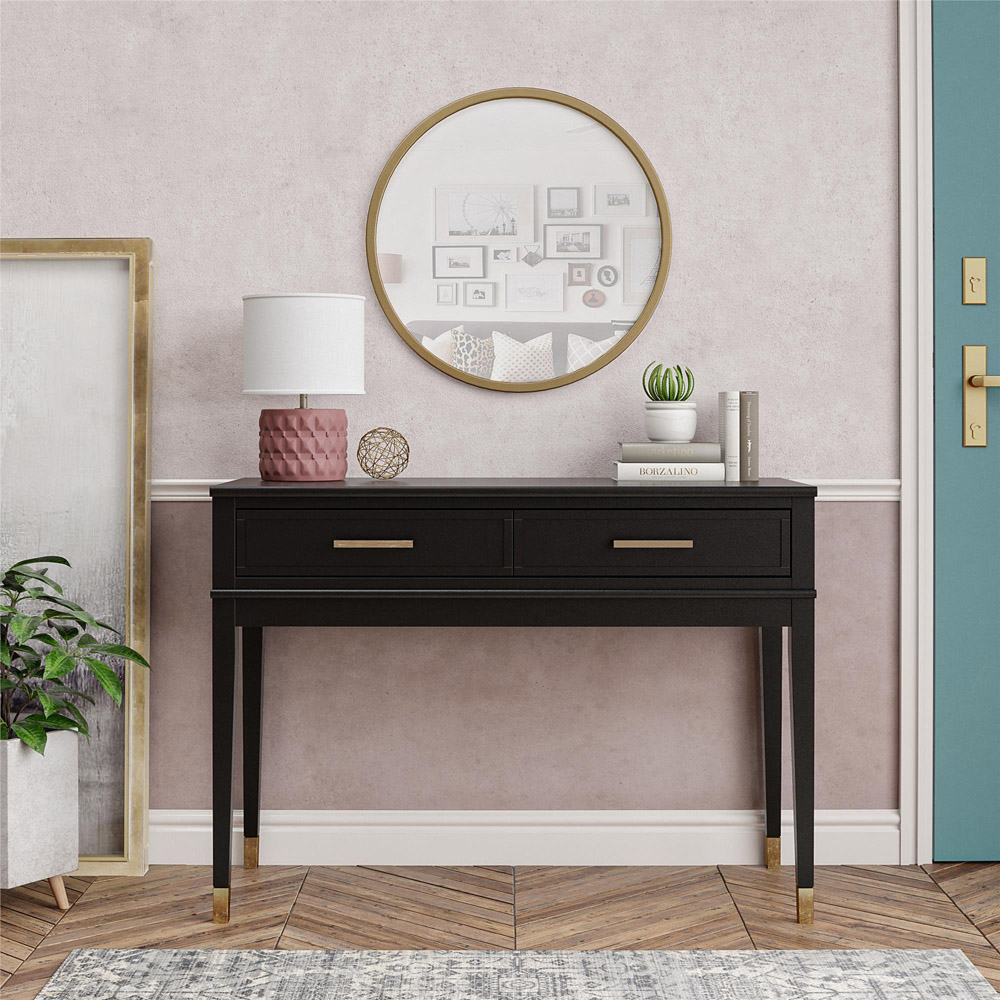 Dorel Home Westerleigh 2 Drawer Black Console Table Image 5