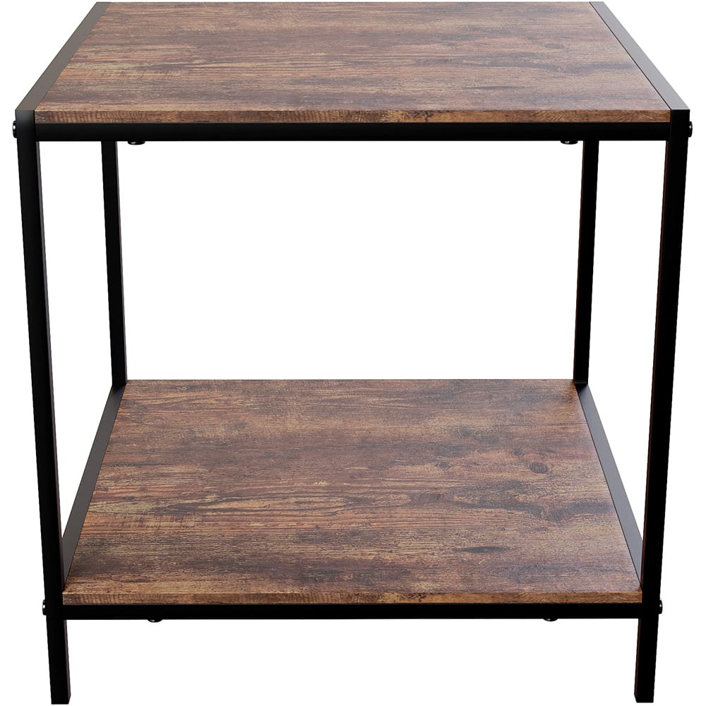 Vida Designs Brooklyn Dark Wood Metal Frame End Table Image 6