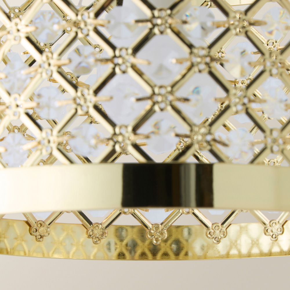 ValueLights Hadley Gold Jewel Drum Lamp Shade Image 3