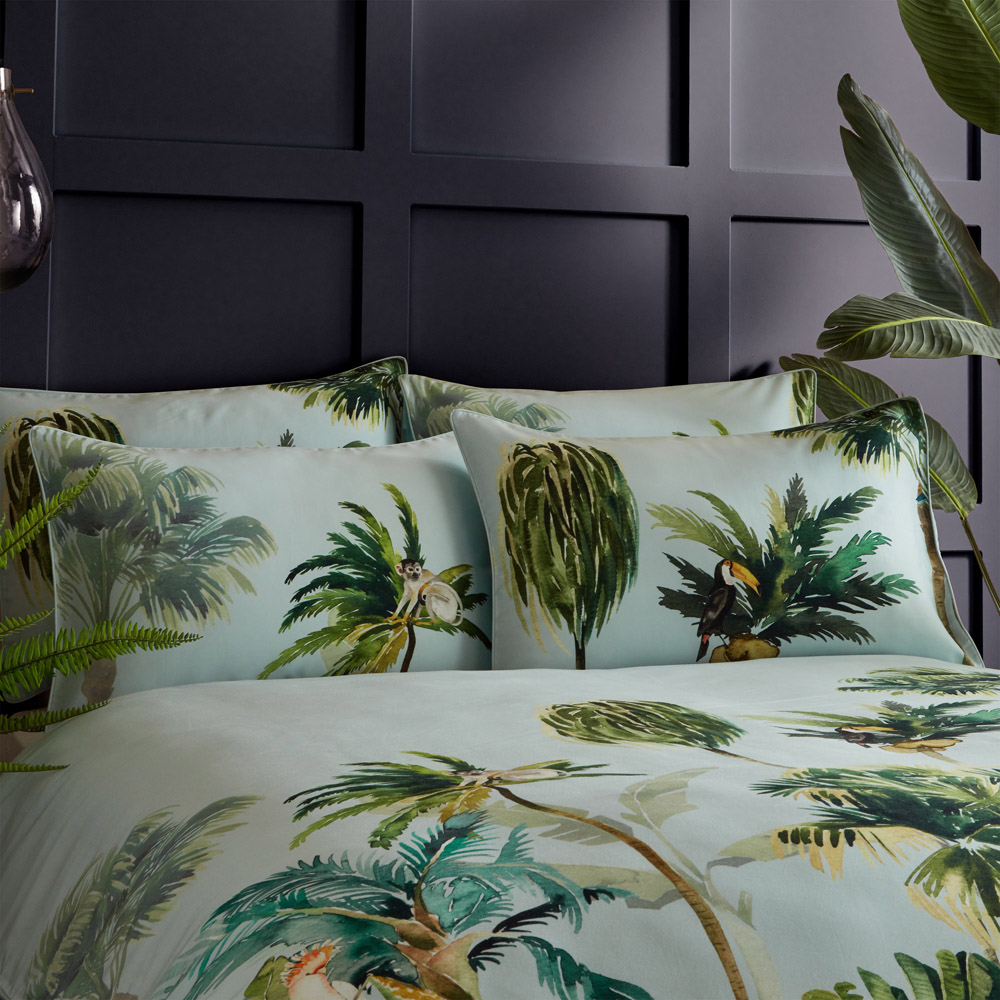 Paoletti Forsteriana King Size Multicolour Palms Duvet Cover Set Image 4