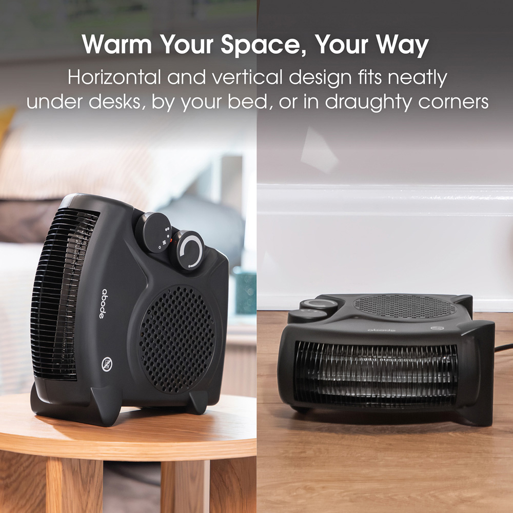 Abode AFH1001B Black Horizontal and Vertical Fan Heater Image 4
