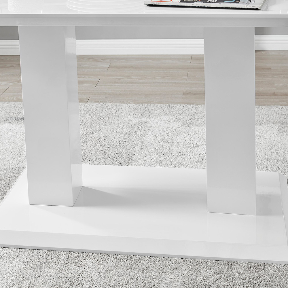 Furniturebox Molini Valera 6 Seater Dining Set White Gloss Grey and Chrome Image 6