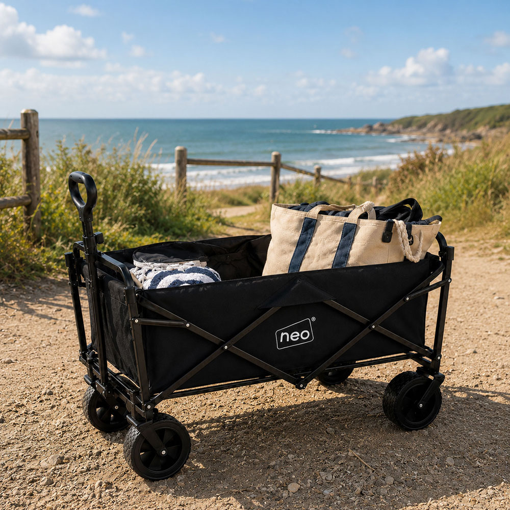 Neo Direct 140L Black Heavy Duty Folding Garden Trolley Cart Image 4