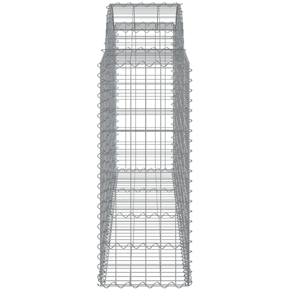 vidaXL Silver Galvanised Iron Arched Gabion Basket 100/120 x 50 x 200cm 6 Pack Image 3