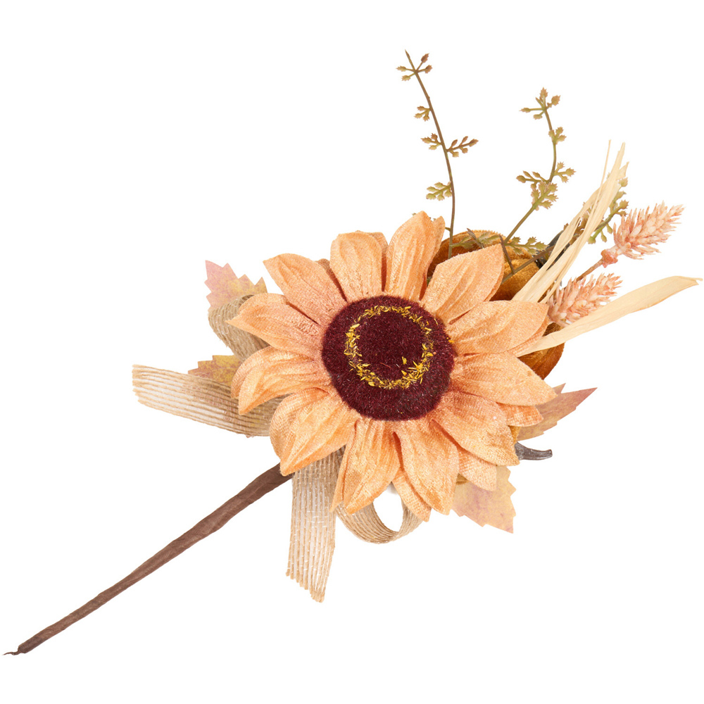 Small Sunflower Autumnal Pick Orange Image 3
