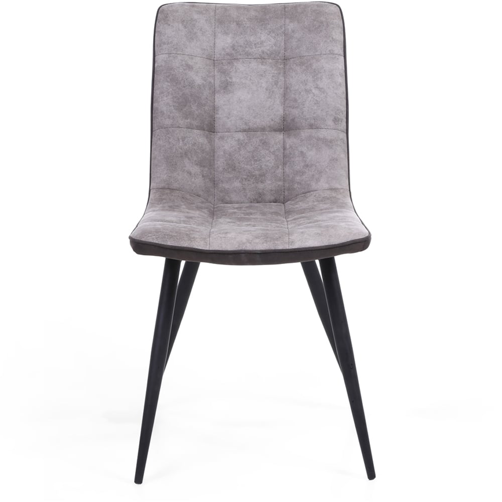 Rodeo Set of 2 Light Grey  Suede Effect Dining Chair Image 6