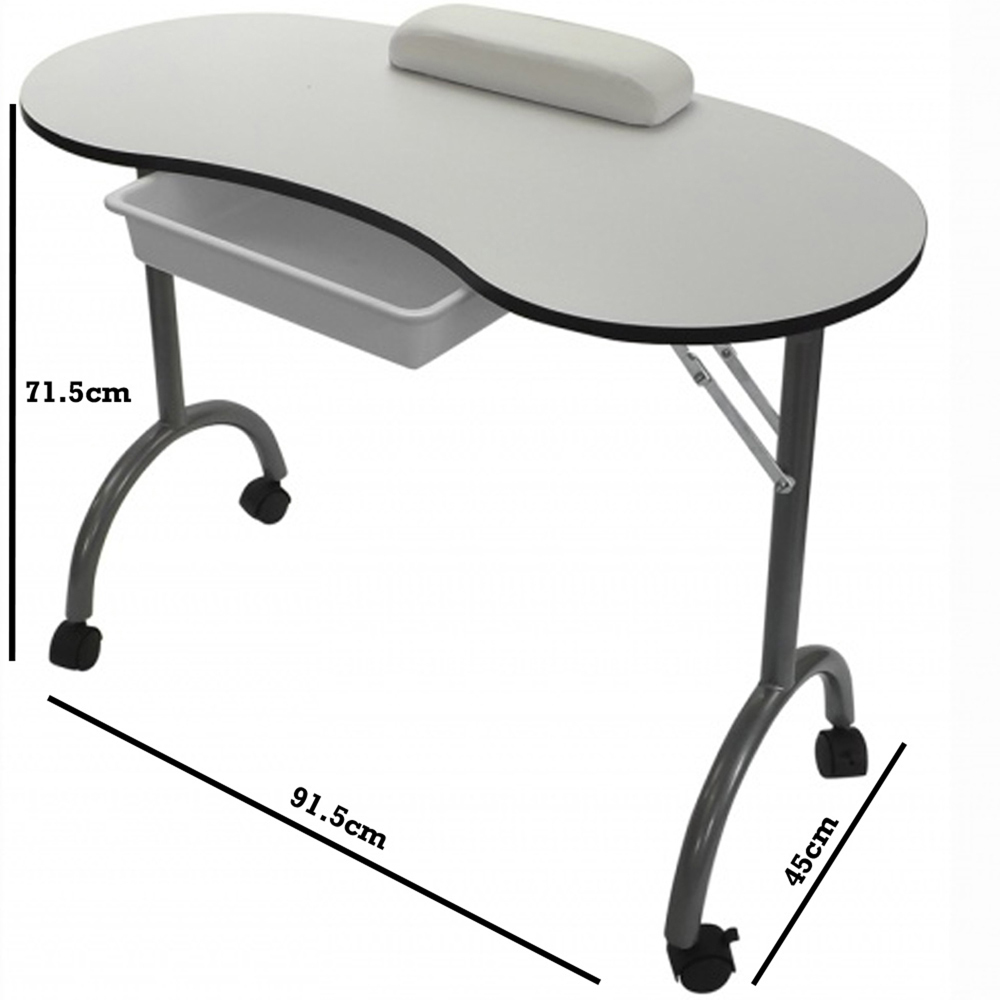 Portable Folding Manicure Table with Accessories - White Image 7