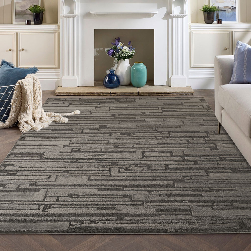 Desire Rugs Hamilton Dark Grey Bold Geometric Rug 120 x 170cm Image 5