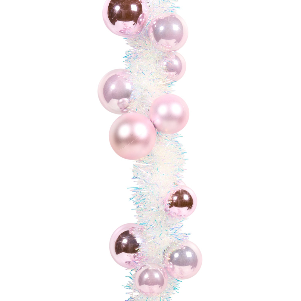 Tinsel LED Bauble Garland - Red Image 3