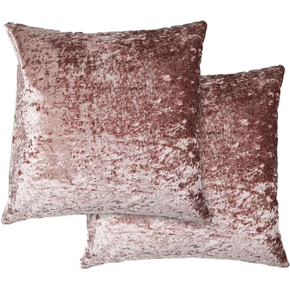 Serene Crushed Velvet Pink Cushion Cover 43 x 43cm Image