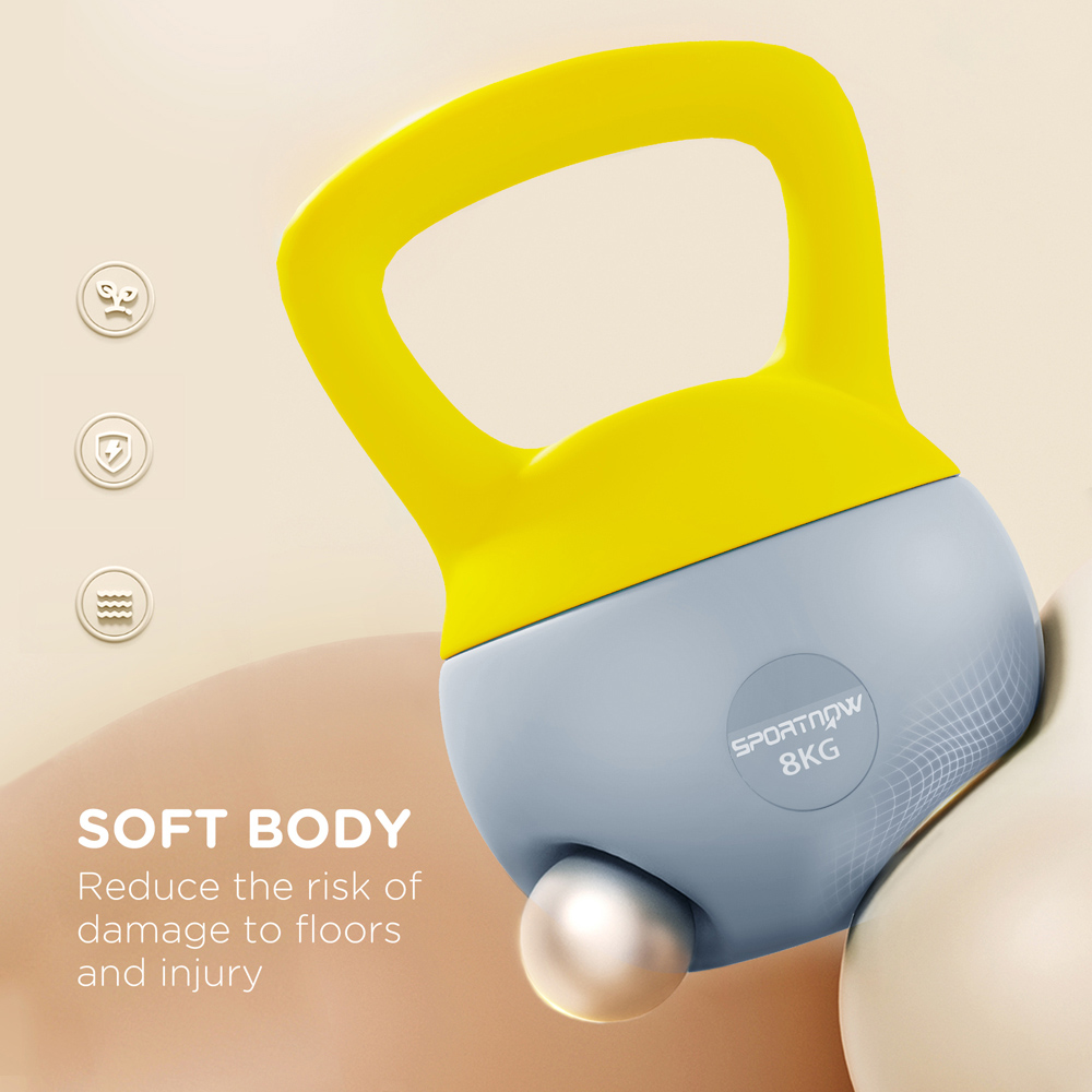 SPORTNOW Yellow and Grey Kettlebell 8kg Image 6