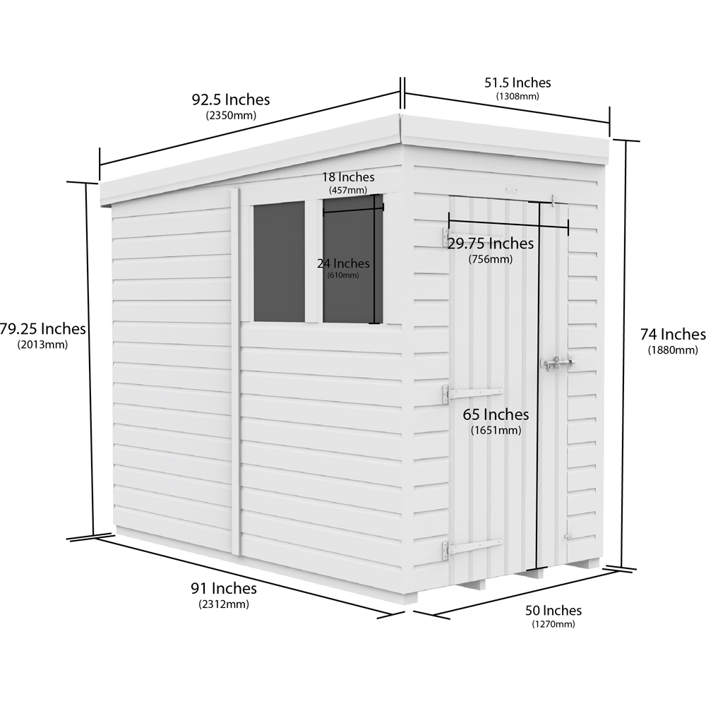 DIY Sheds 4 x 8ft Tongue and Groove Timber Pent Garden Shed Image 9