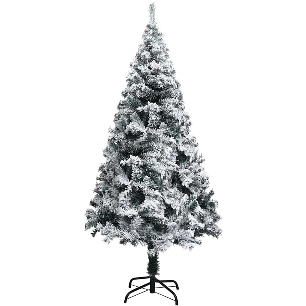 vidaXL Pre-Lit Red Baubles White Artificial Christmas Tree 5ft Image 5
