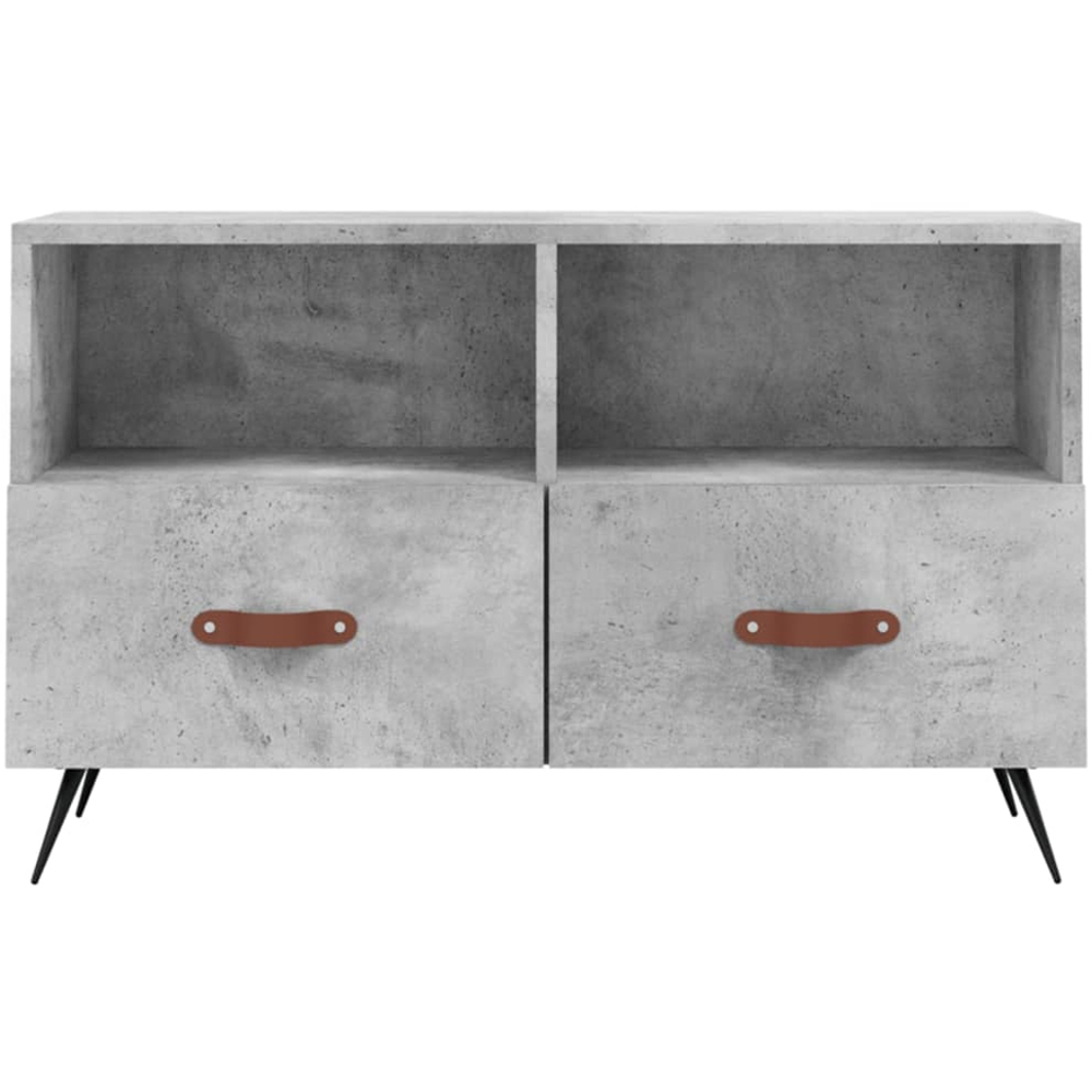 vidaXL 2 Drawer 2 Shelf Concrete Grey TV Cabinet Image 5