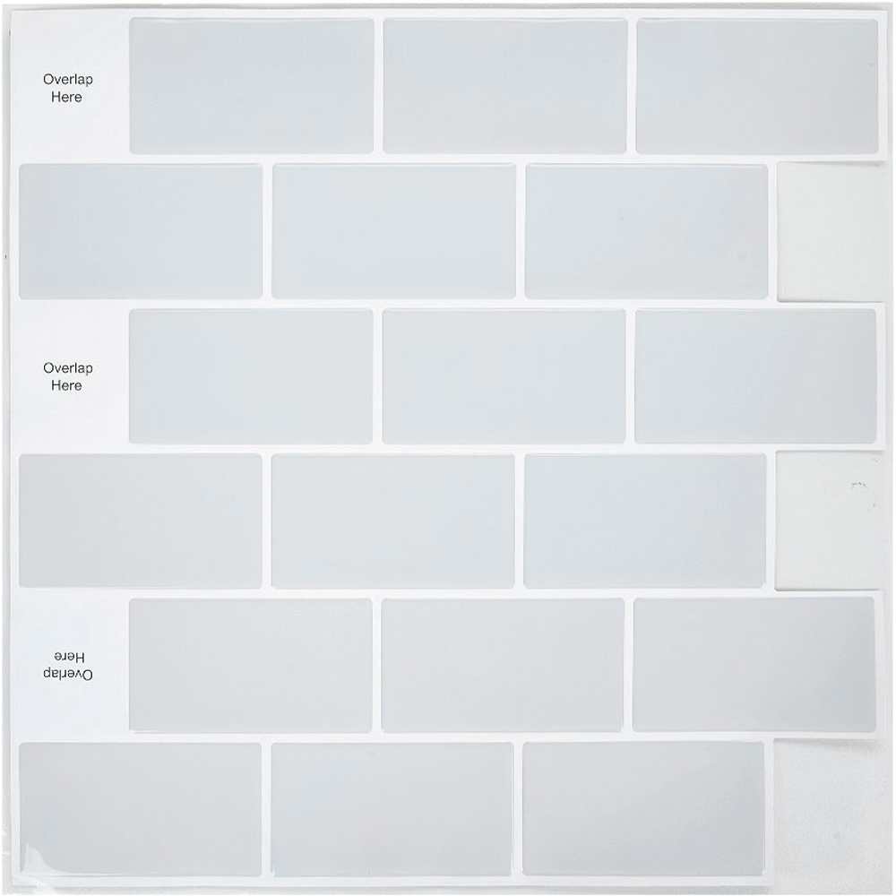 Living and Home Lattice Grey Peel and Stick Wallpaper Tile 10 Pack Image 4