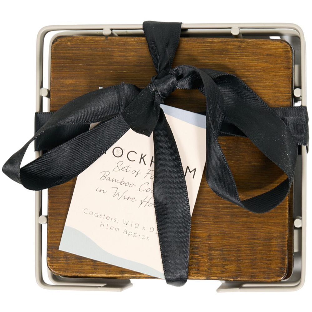 Set of 4 Stockholm Bamboo Coasters Image 2