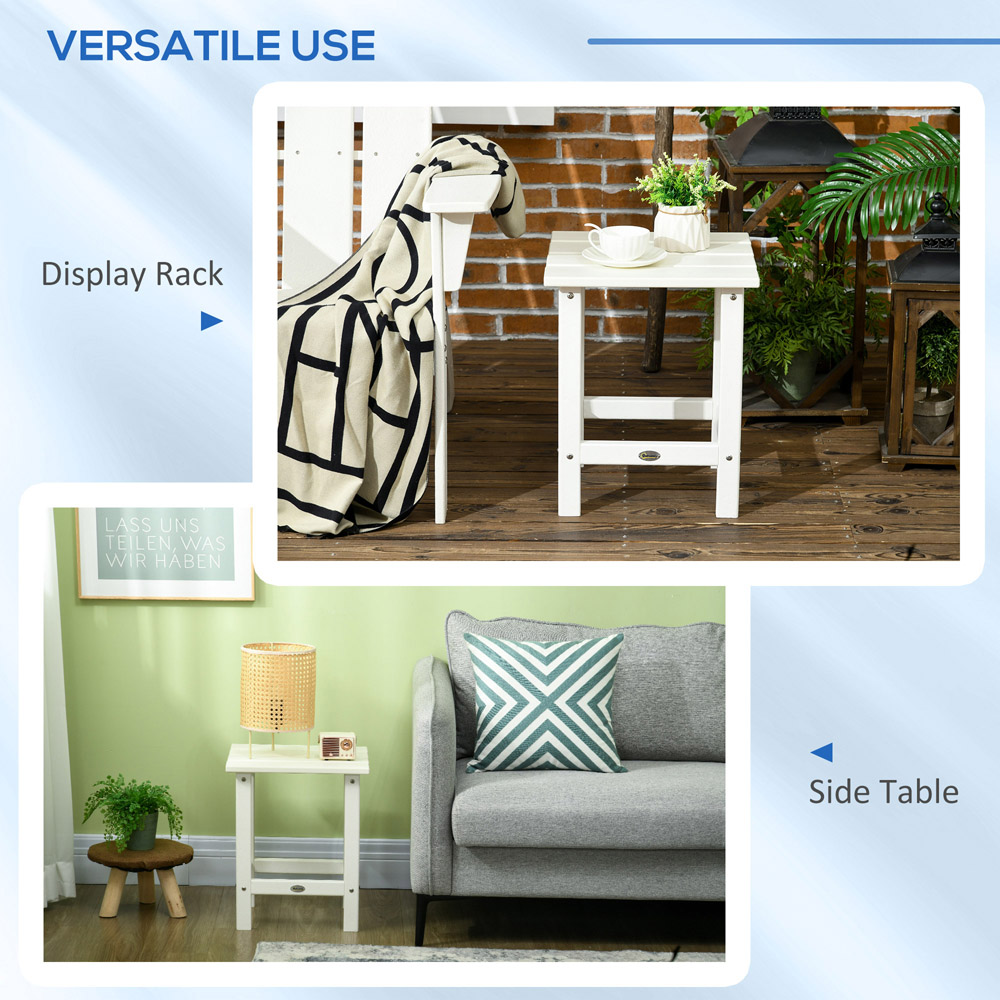 Outsunny White Garden Coffee Table Image 6