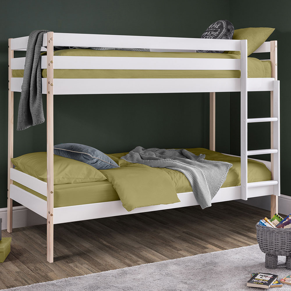 Julian Bowen Nova White and Pine Two Tone Bunk Bed Image 1