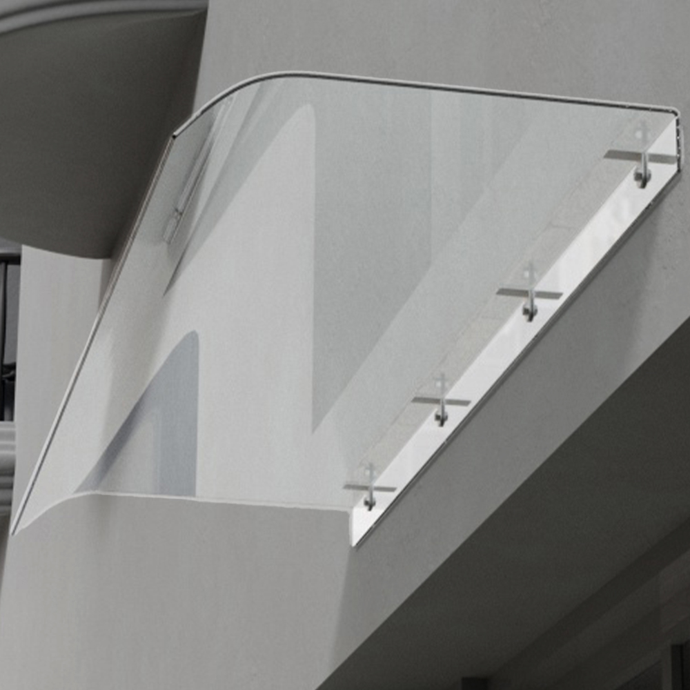 Living and Home Arched Transparent Awning Canopy 1m Image 1