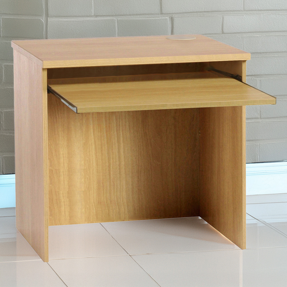 R White Cabinets Home Office Desk with Keyboard Tray Brown Image 1