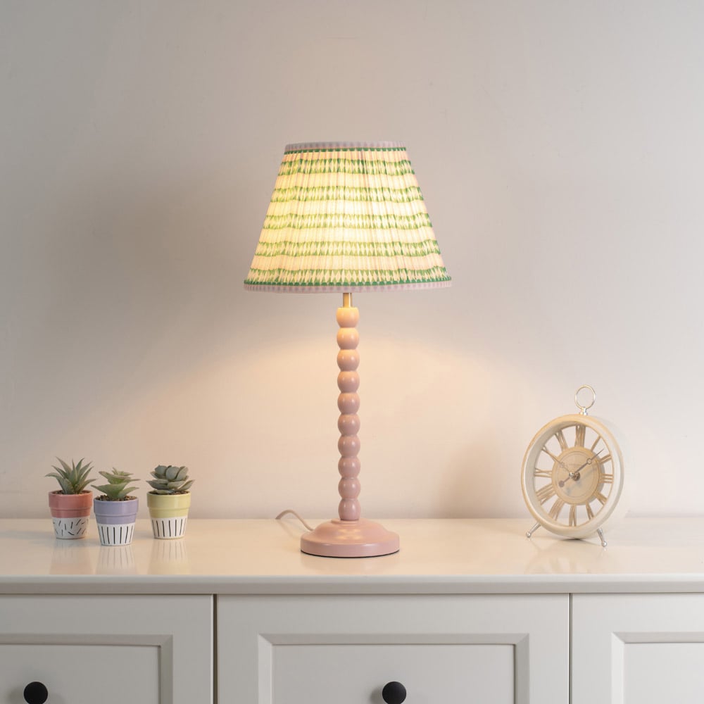 ValueLights Pink Aztec Shade Bobbins Rose Pink LED Floor Lamp Image 2