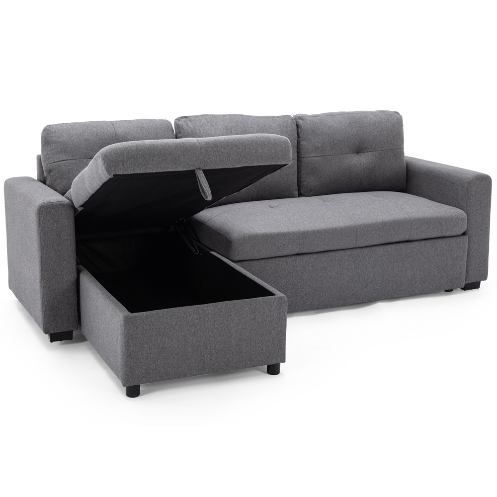 Furniture Online Newport 3 Seater Grey Corner Sofa Bed with Storage Image 6