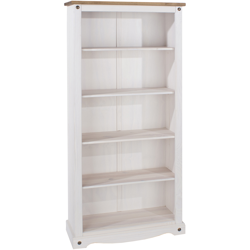 Core Products Corona 5 Shelf White Tall Bookcase Image 2