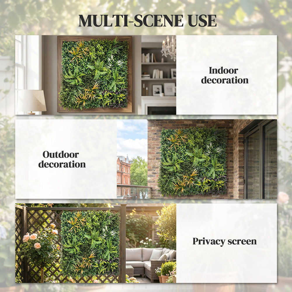 Outsunny Green Mixed Artificial Grass Backdrop Wall Panel 100 x 100cm Image 6
